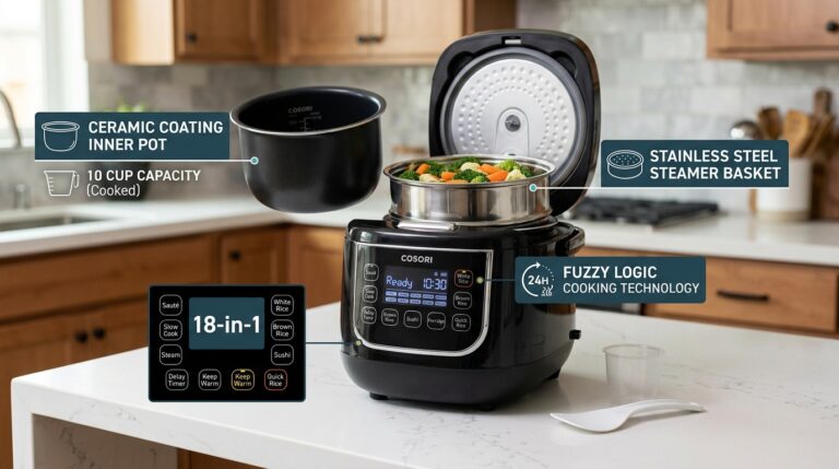 Cosori 10-Cup Rice Cooker with Fuzzy Logic: A Closer Look at What This Appliance Offers